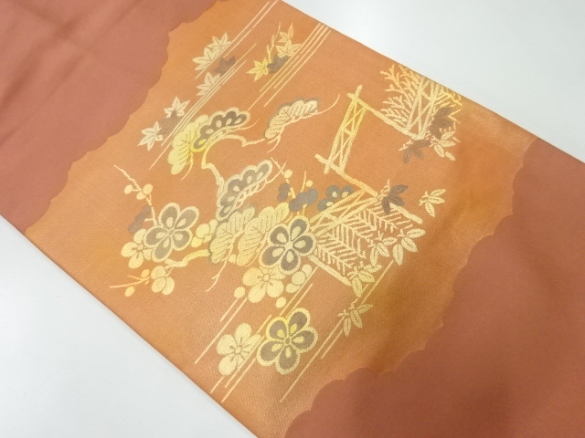 リサイクル　松竹梅模様織出し名古屋帯